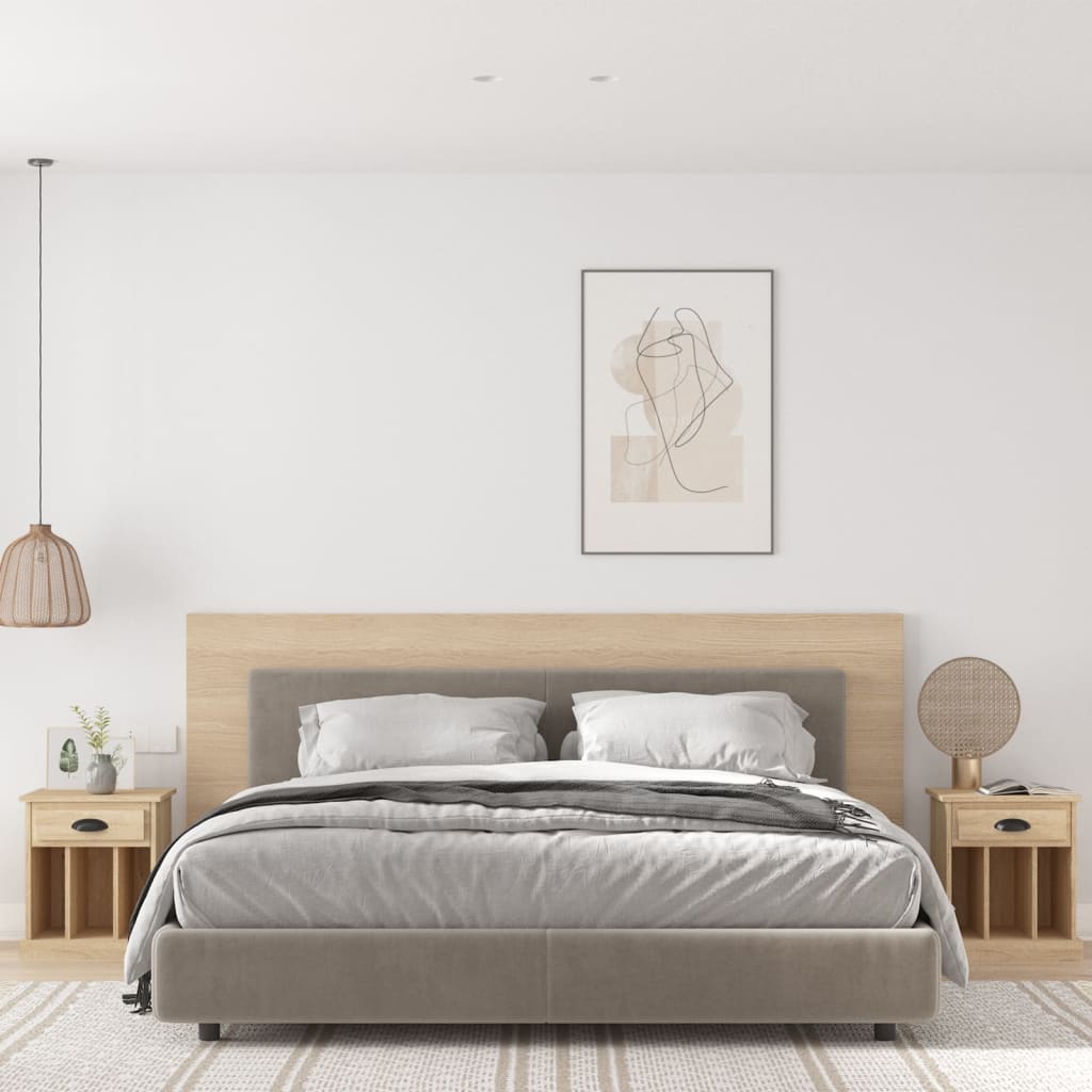 vidaXL Κομοδίνα 2 τεμ. Sonoma Δρυς 43x36x50 εκ.