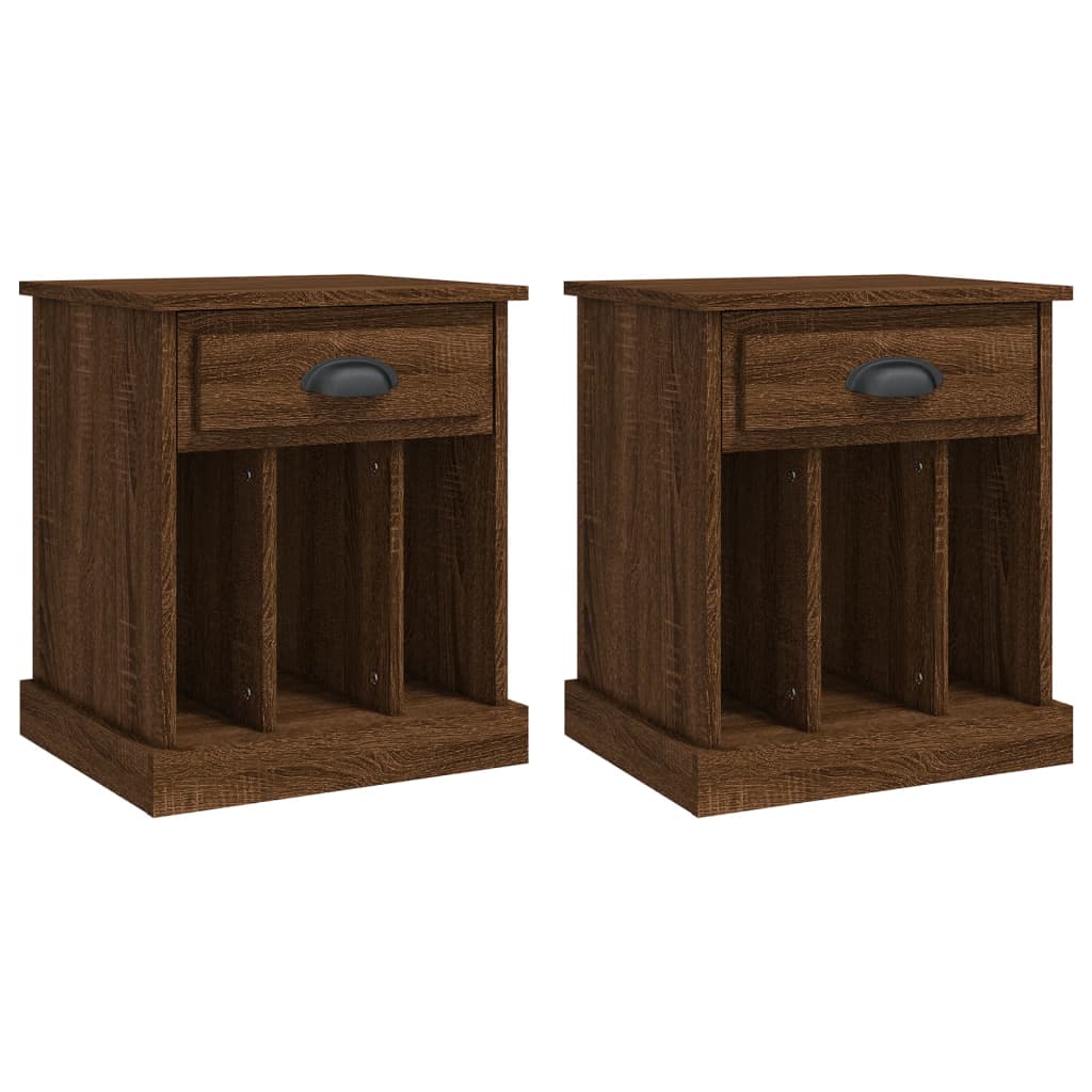 vidaXL Κομοδίνα 2 τεμ. Καφέ Δρυς 43x36x50 εκ.