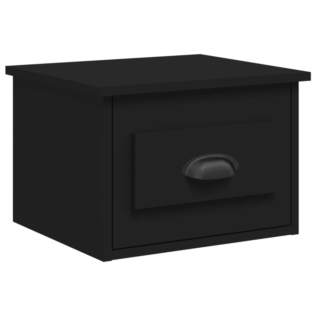 vidaXL Κομοδίνο Επιτοίχιο Μαύρο 41,5 x 36 x 28 εκ.