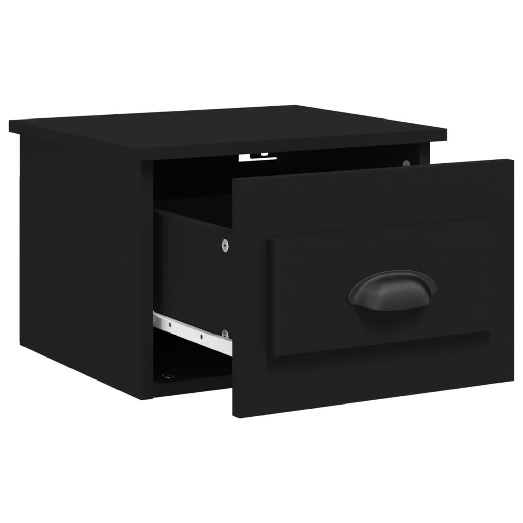 vidaXL Κομοδίνο Επιτοίχιο Μαύρο 41,5 x 36 x 28 εκ.