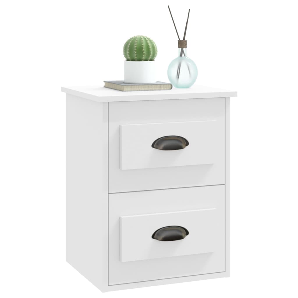 vidaXL Κομοδίνο Επιτοίχιο Λευκό 41,5 x 36 x 53 εκ.