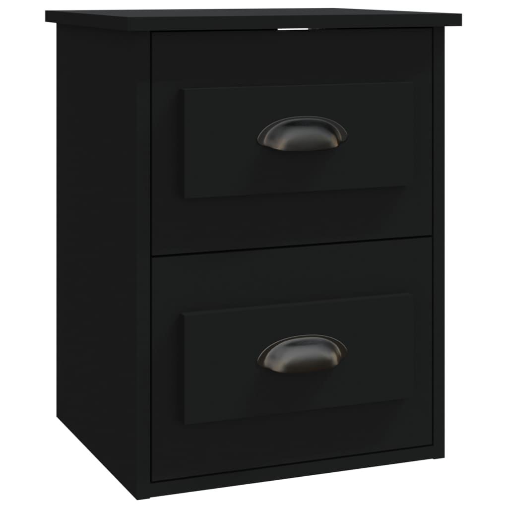 vidaXL Κομοδίνο Επιτοίχιο Μαύρο 41,5x36x53 εκ.