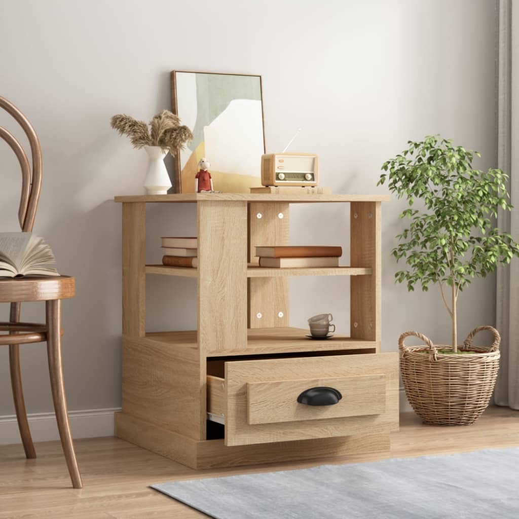 vidaXL Βοηθητικό Τραπέζι Sonoma Δρυς 50x50x60 εκ. Επεξεργασμένο Ξύλο
