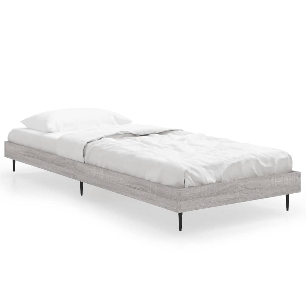vidaXL Πλαίσιο Κρεβατιού Γκρι Sonoma 75x190 εκ. Επεξεργασμένο Ξύλο