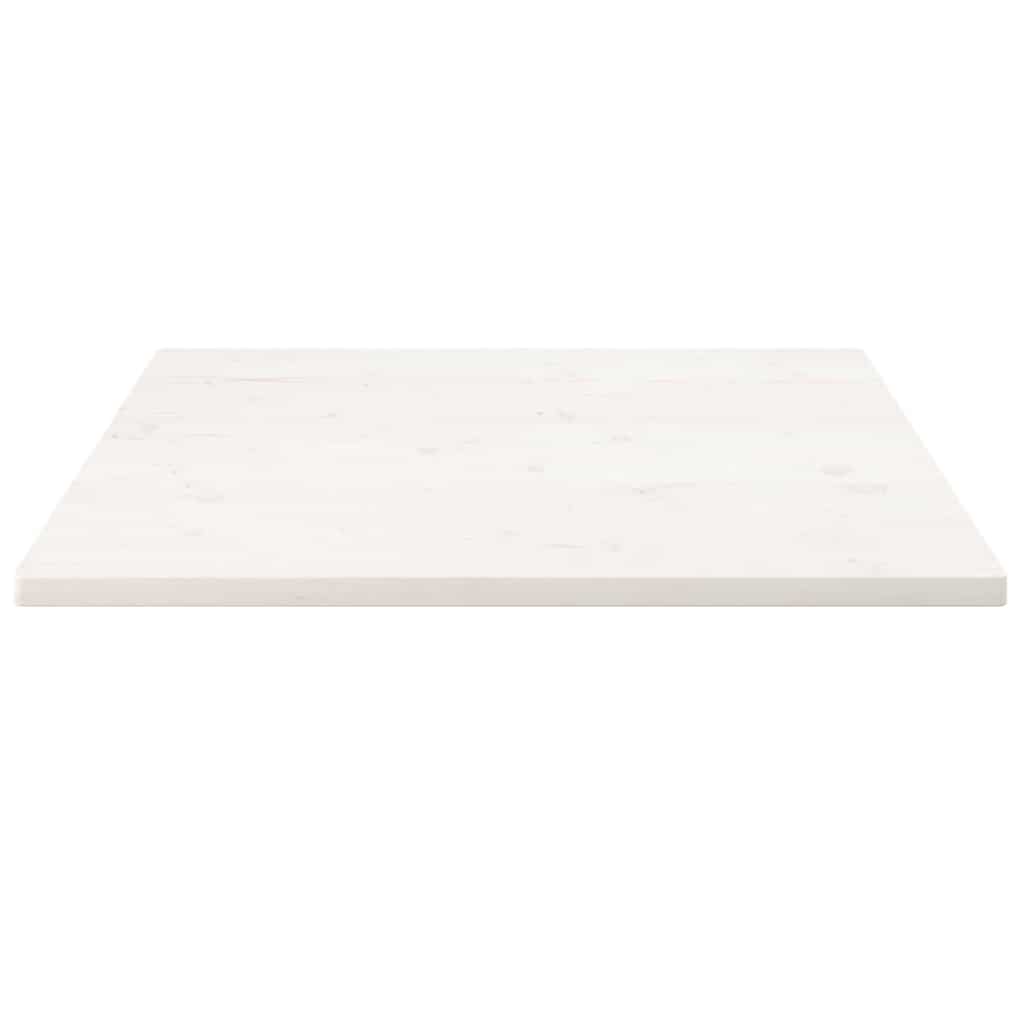 vidaXL Επιφάνεια Τραπεζιού Τετράγωνη Λευκή 80x80x2,5 εκ. Μασίφ Πεύκο