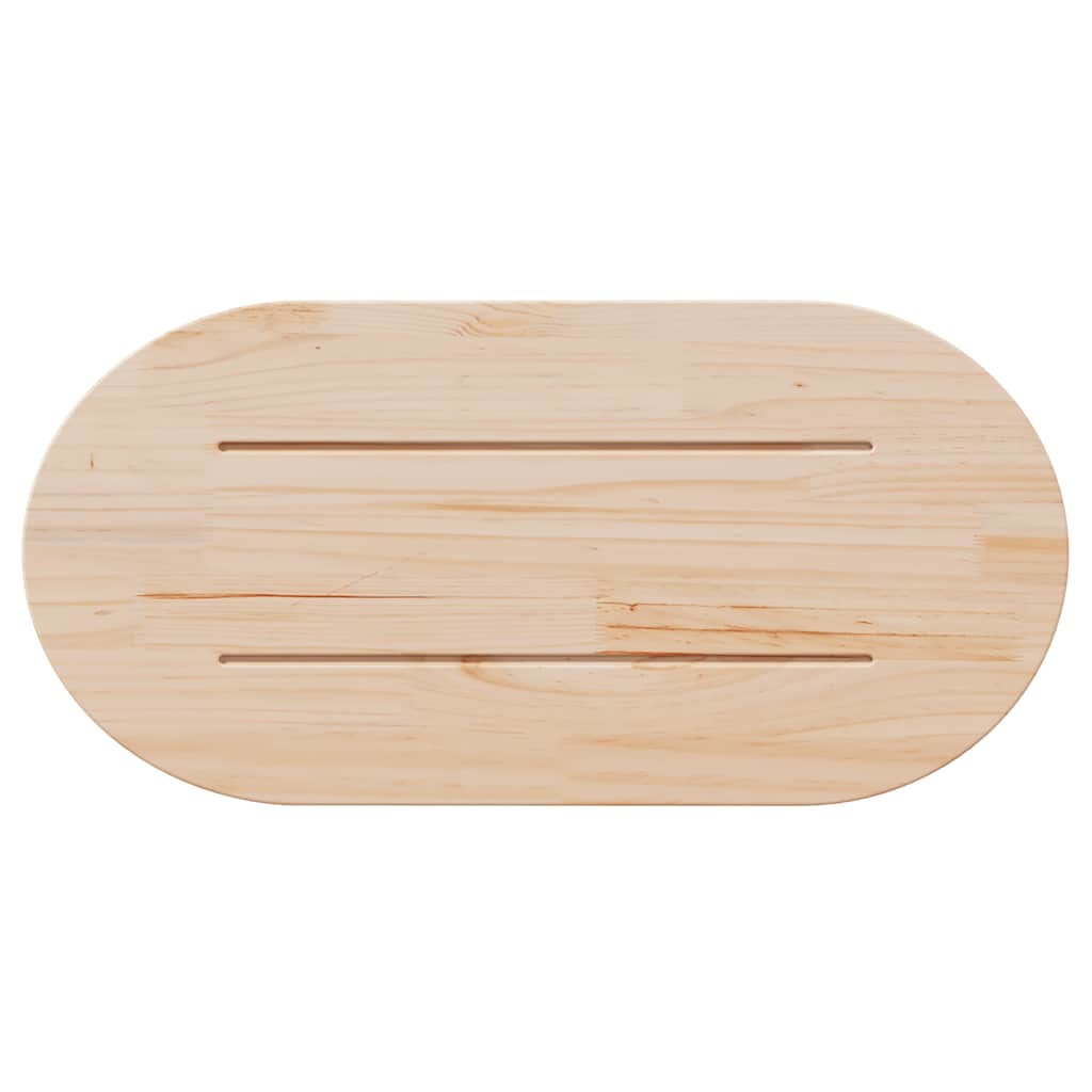 vidaXL Επιφάνεια Τραπεζιού Οβάλ 90 x 45 x 2,5 εκ. Μασίφ Ξύλο Πεύκου