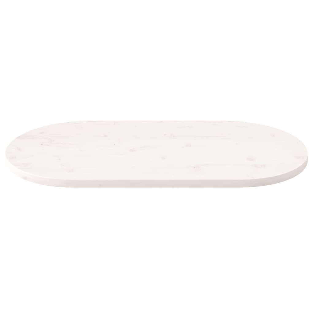 vidaXL Επιφάνεια Τραπεζιού Οβάλ Λευκή 110x55x2,5 εκ. Μασίφ Ξύλο Πεύκου