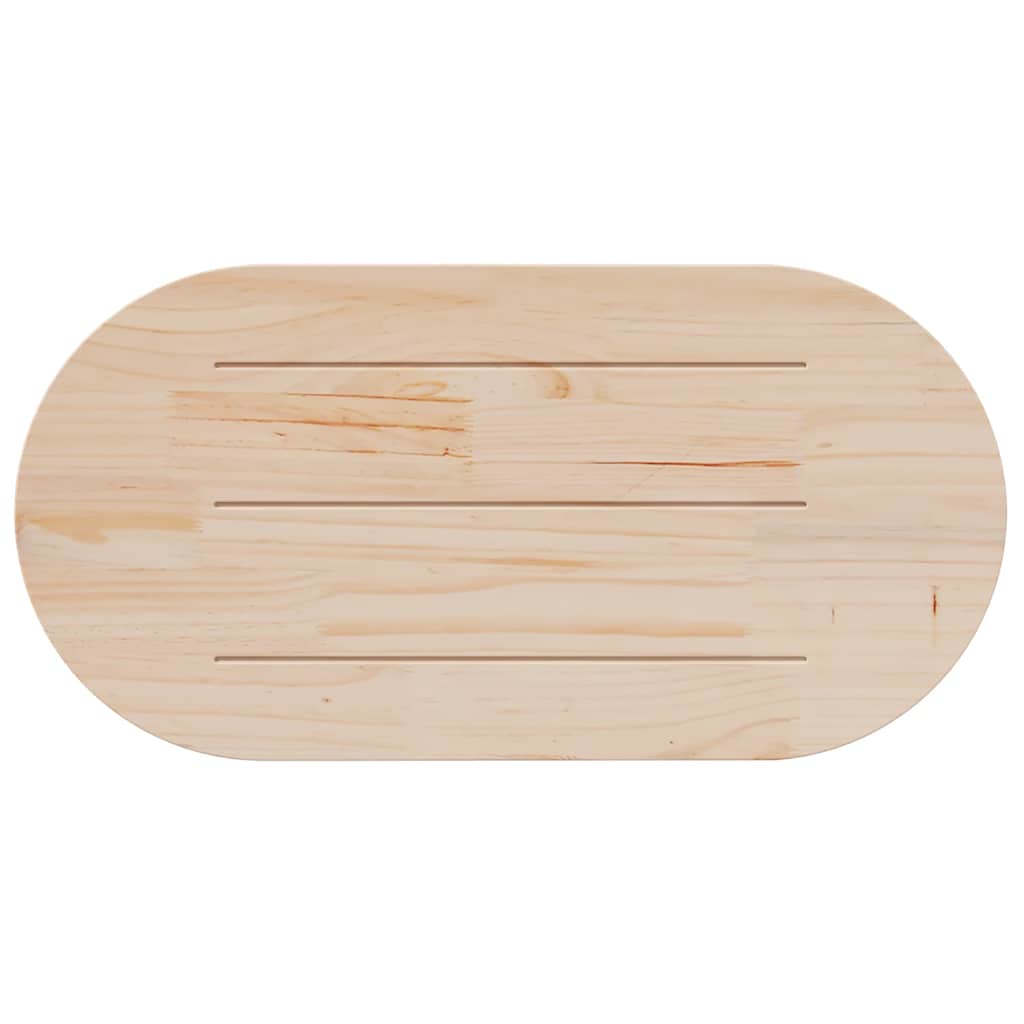 vidaXL Επιφάνεια Τραπεζιού Οβάλ Λευκή 110x55x2,5 εκ. Μασίφ Ξύλο Πεύκου