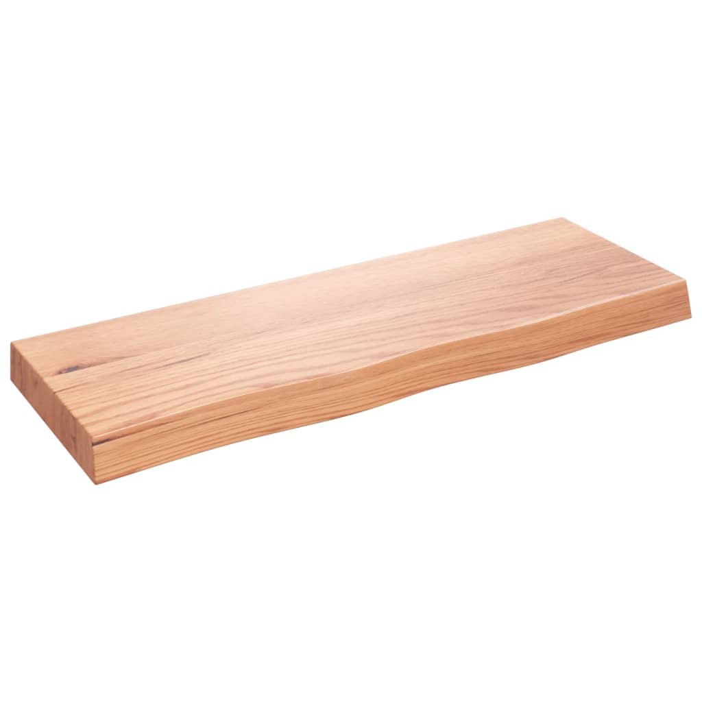 vidaXL Ράφι Τοίχου Ανοιχτό Καφέ 80x30x(2-6)εκ. Επεξ. Μασίφ Ξύλο Δρυός
