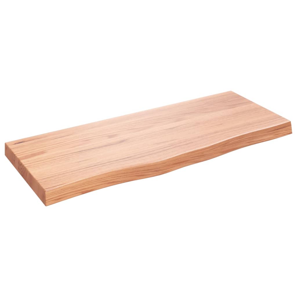 vidaXL Ράφι Τοίχου Ανοιχτό Καφέ 100x40x(2-6)εκ. Επεξ. Μασίφ Ξύλο Δρυός