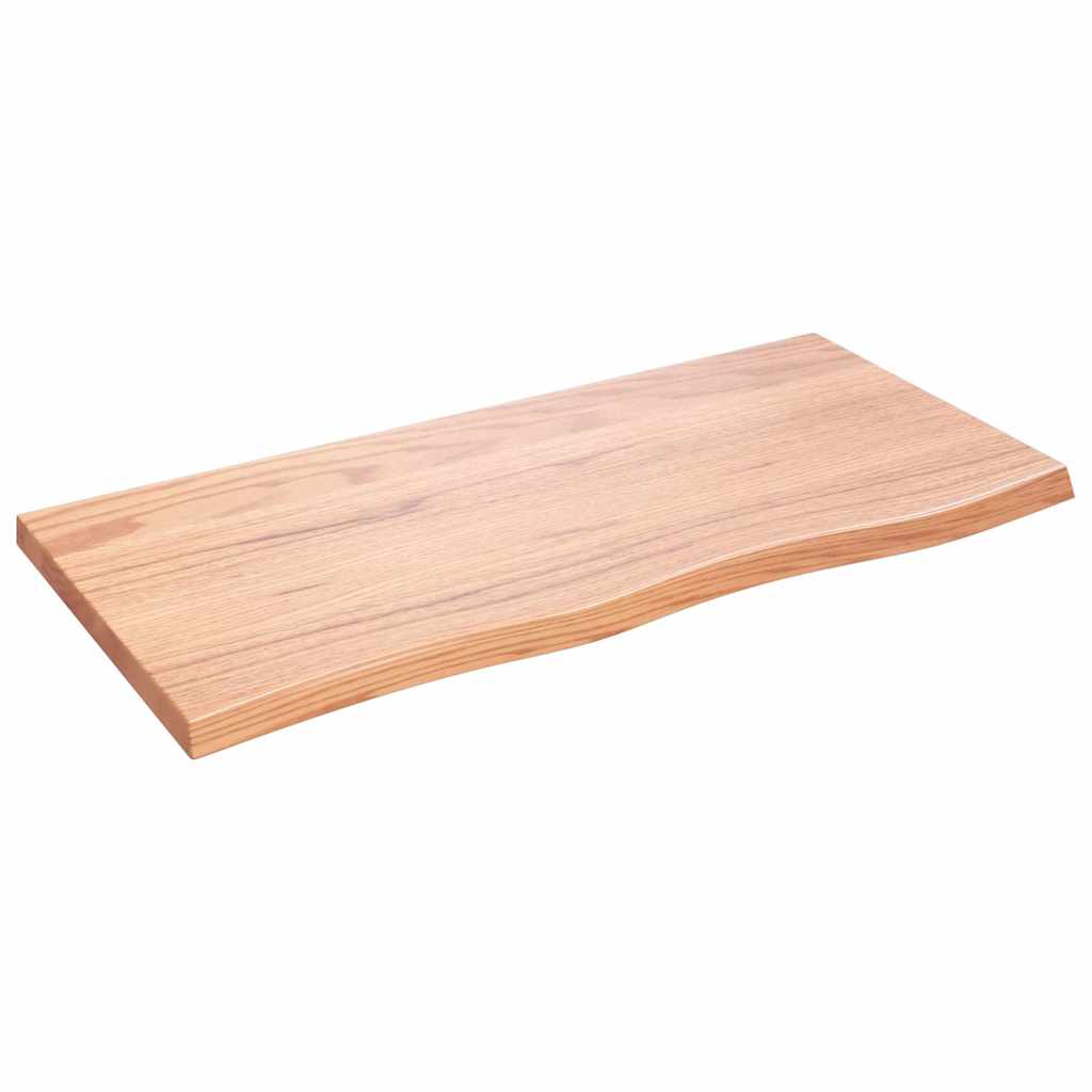 vidaXL Ράφι Τοίχου Ανοιχτό Καφέ 100x50x(2-4)εκ. Επεξ. Μασίφ Ξύλο Δρυός