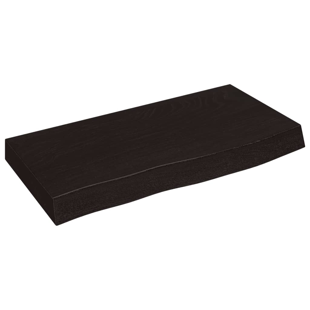 vidaXL Ράφι Τοίχου Σκούρο Καφέ 60x30x(2-6) εκ. Επεξ. Μασίφ Ξύλο Δρυός