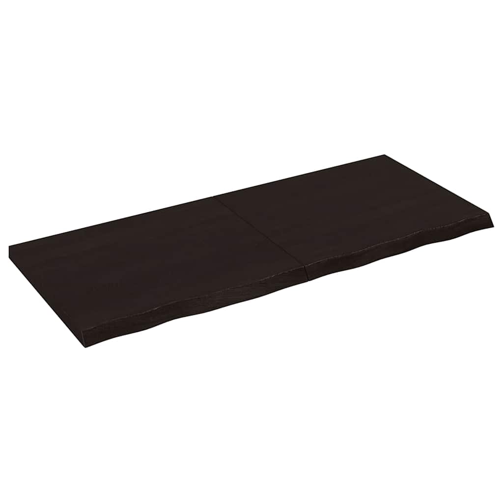 vidaXL Ράφι Τοίχου Σκούρο Καφέ 120x50x(2-4) εκ. Επεξ. Μασίφ Ξύλο Δρυός