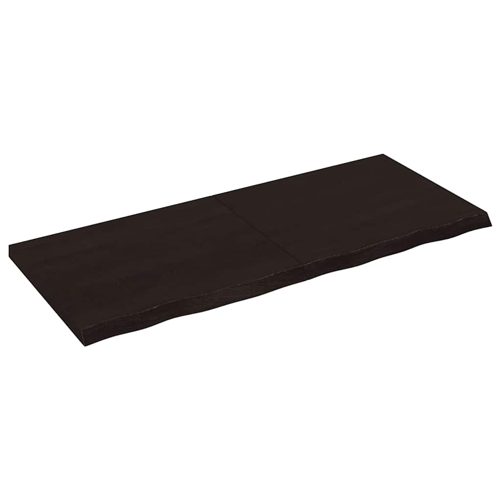 vidaXL Ράφι Τοίχου Σκούρο Καφέ 120x50x(2-4) εκ. Επεξ. Μασίφ Ξύλο Δρυός
