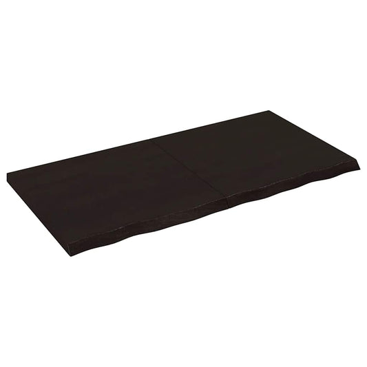 vidaXL Ράφι Τοίχου Σκούρο Καφέ 120x60x(2-4) εκ. Επεξ. Μασίφ Ξύλο Δρυός