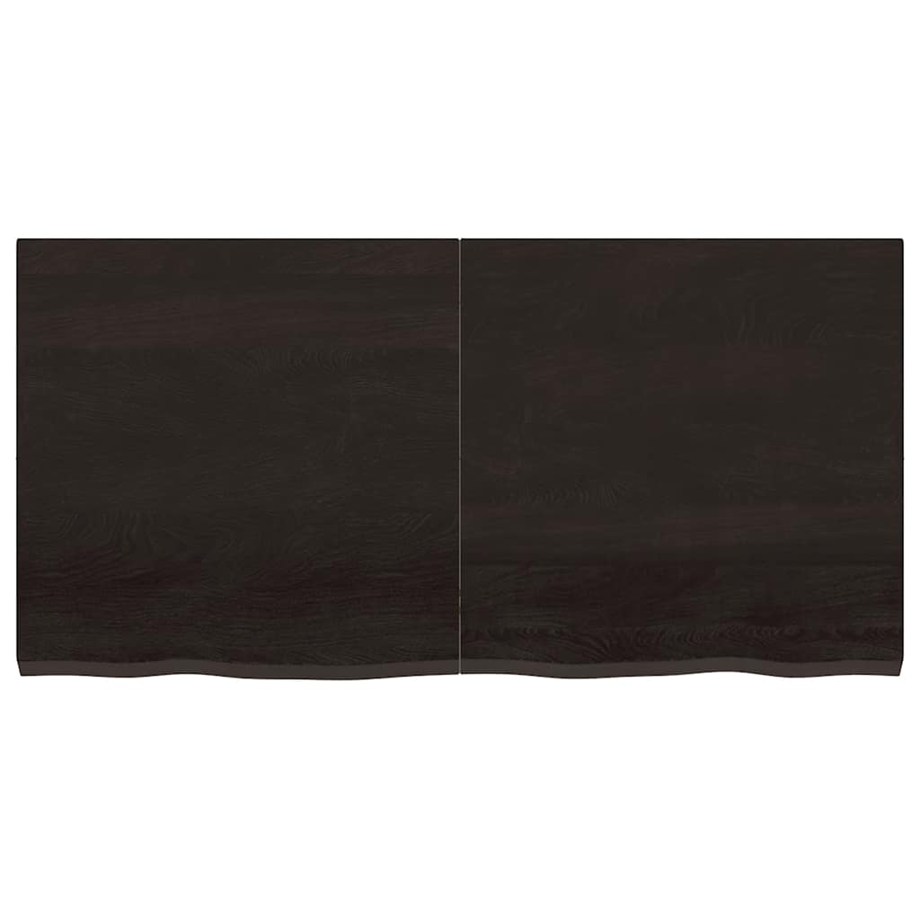 vidaXL Ράφι Τοίχου Σκούρο Καφέ 120x60x(2-4) εκ. Επεξ. Μασίφ Ξύλο Δρυός