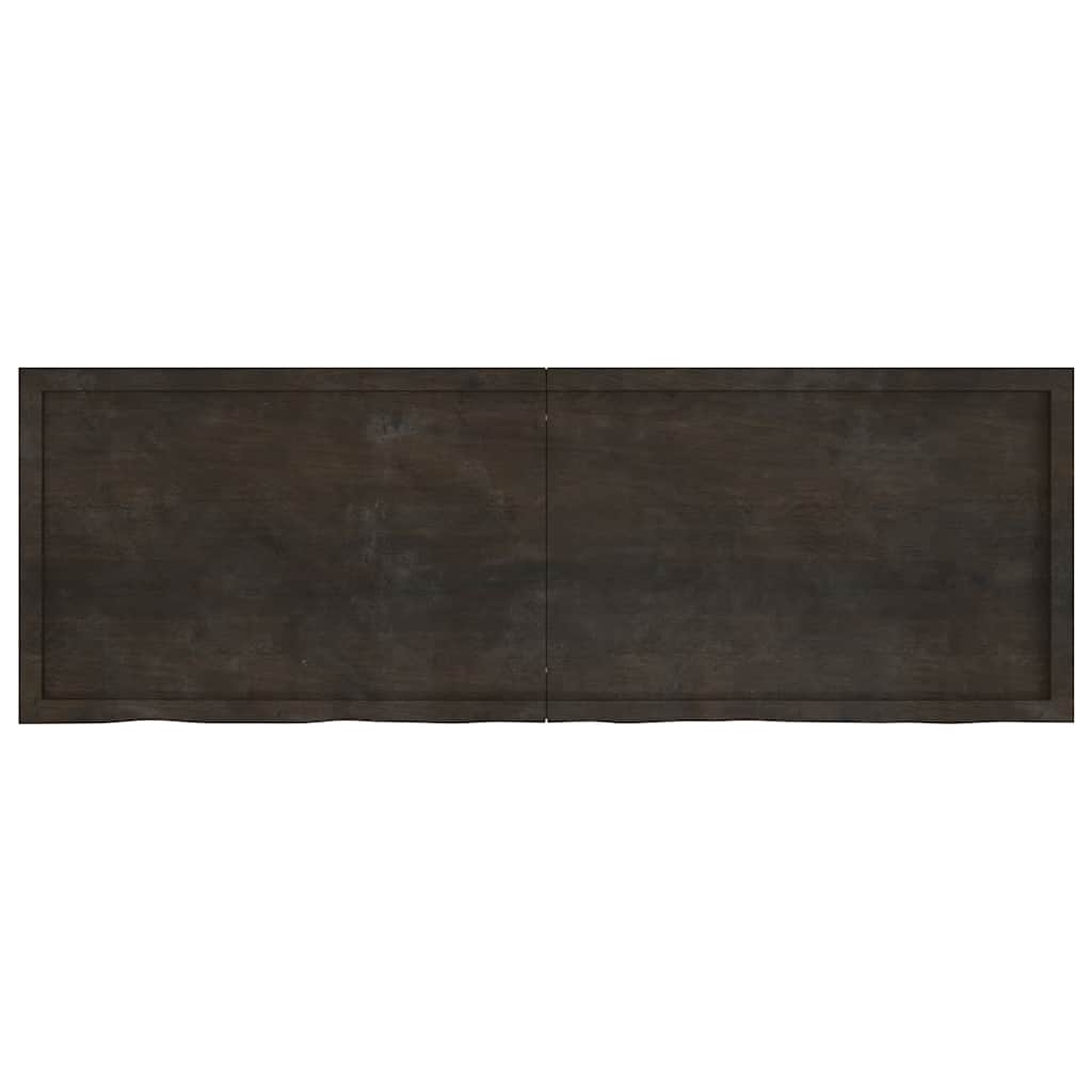 vidaXL Ράφι Τοίχου Σκούρο Καφέ 180x60x(2-6) εκ. Επεξ. Μασίφ Ξύλο Δρυός
