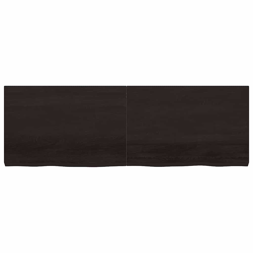 vidaXL Ράφι Τοίχου Σκούρο Καφέ 180x60x(2-6) εκ. Επεξ. Μασίφ Ξύλο Δρυός