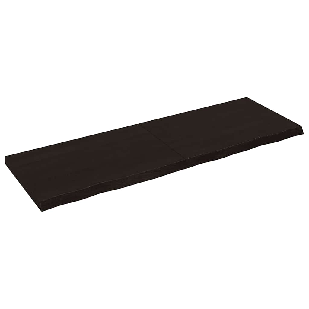 vidaXL Ράφι Τοίχου Σκούρο Καφέ 180x60x(2-6) εκ. Επεξ. Μασίφ Ξύλο Δρυός