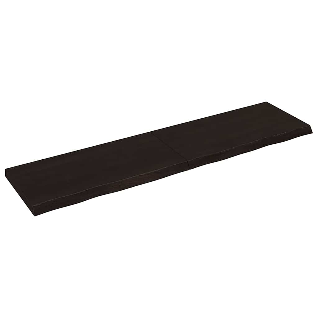 vidaXL Ράφι Τοίχου Σκούρο Καφέ 200x50x(2-6) εκ. Επεξ. Μασίφ Ξύλο Δρυός