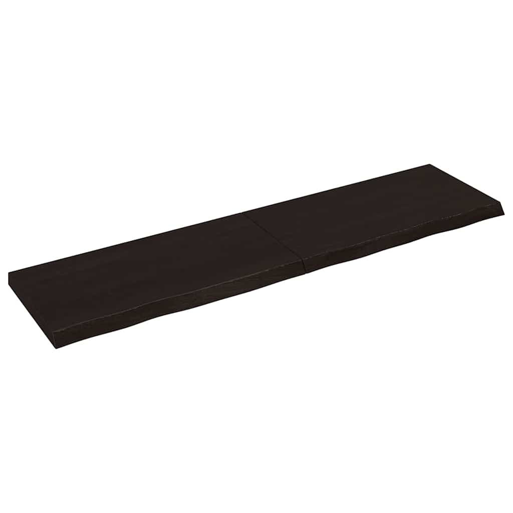 vidaXL Ράφι Τοίχου Σκούρο Καφέ 200x50x(2-6) εκ. Επεξ. Μασίφ Ξύλο Δρυός