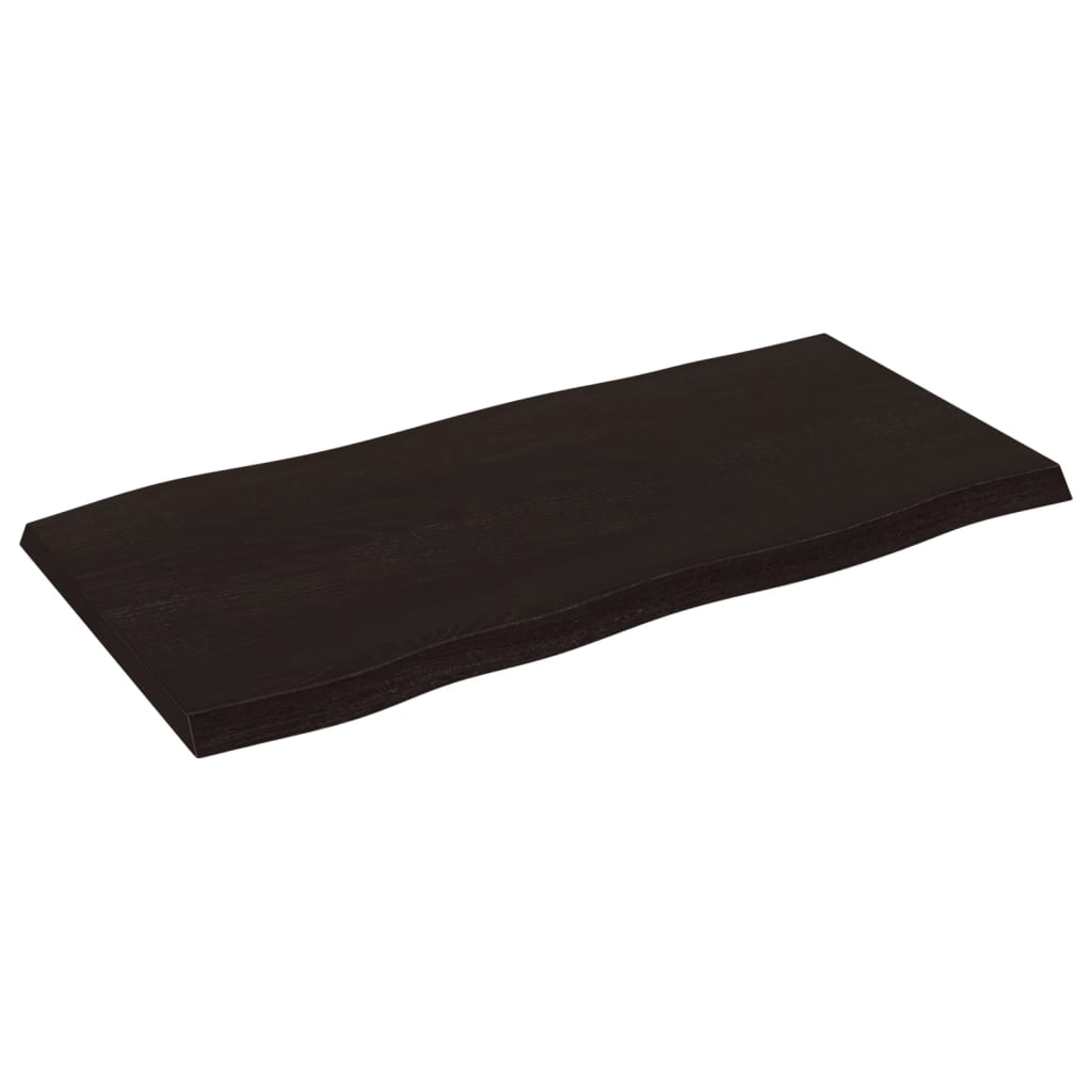 vidaXL Επιφ Τραπεζιού Αν Καφέ 100x50x(2-4)εκ.Ακατέργ. Μασίφ Ξύλο Δρυός