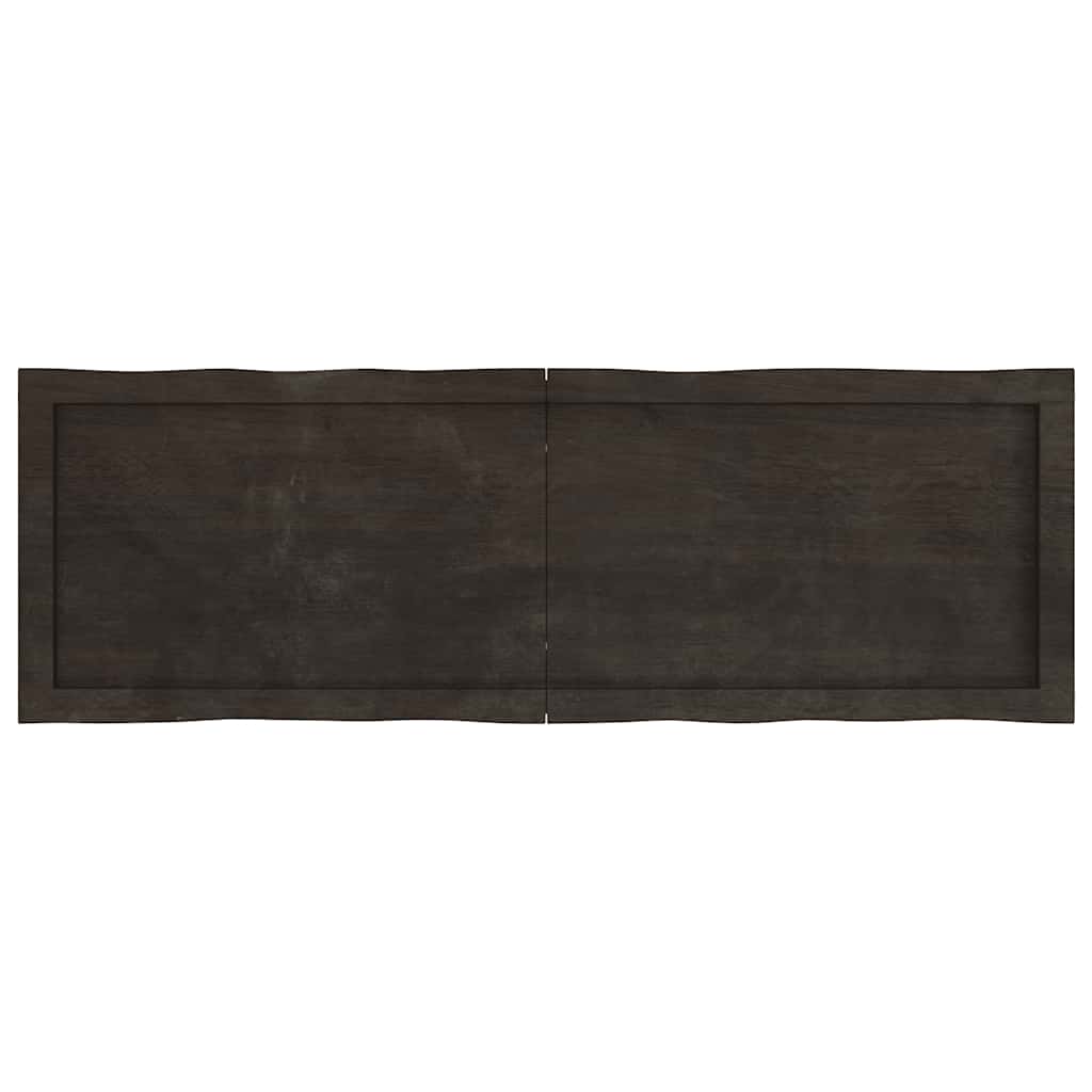 vidaXL Επιφ Τραπεζιού Αν Καφέ 120x40x(2-4)εκ.Ακατέργ. Μασίφ Ξύλο Δρυός