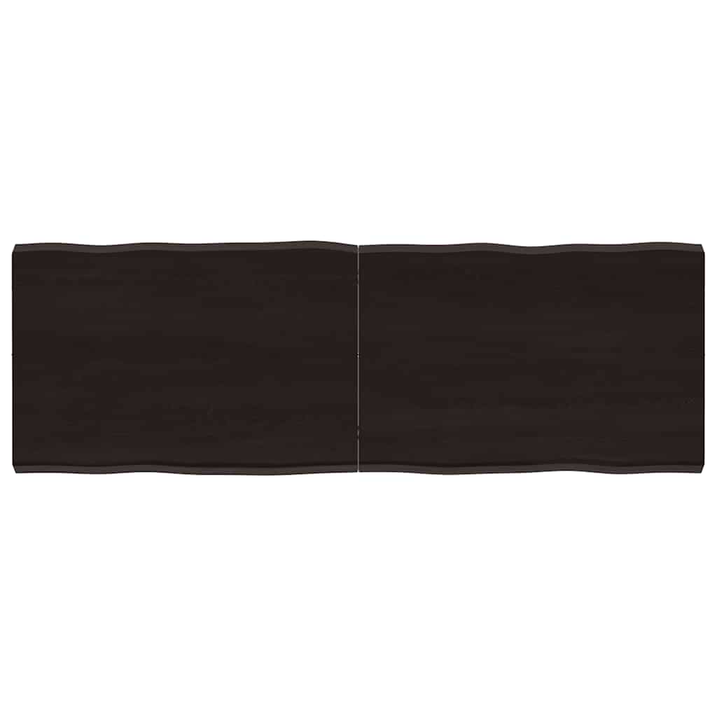 vidaXL Επιφ Τραπεζιού Αν Καφέ 120x40x(2-4)εκ.Ακατέργ. Μασίφ Ξύλο Δρυός