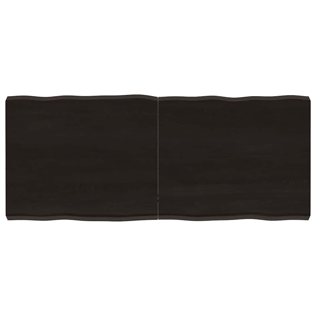 vidaXL Επιφ Τραπεζιού Αν Καφέ 120x50x(2-6)εκ.Ακατέργ. Μασίφ Ξύλο Δρυός