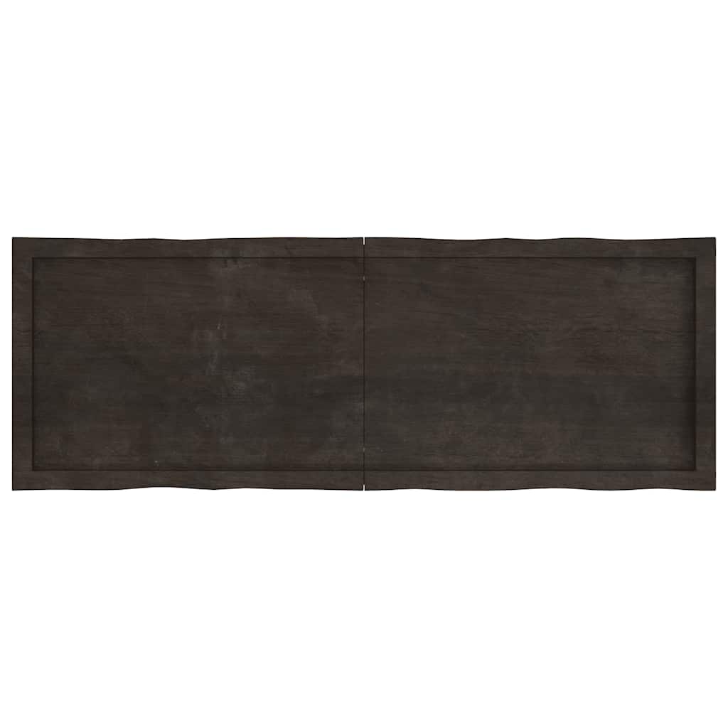 vidaXL Επιφ Τραπεζιού Αν Καφέ 140x50x(2-6)εκ.Ακατέργ. Μασίφ Ξύλο Δρυός