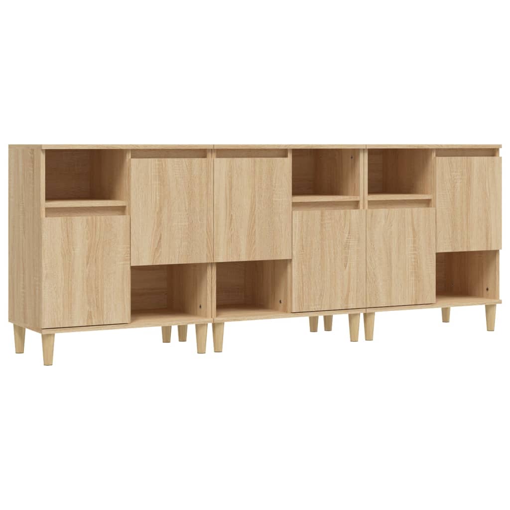 vidaXL Ντουλάπια 3 τεμ. Sonoma Δρυς 60x35x70 εκ. Επεξεργασμένο Ξύλο