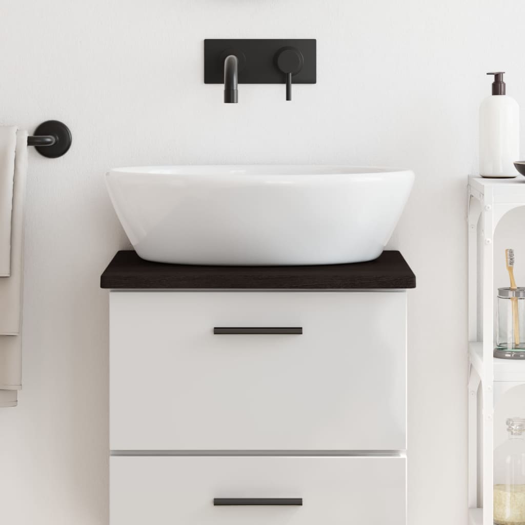 vidaXL Πάγκος Μπάνιου Σκούρο Καφέ 40x40x2 εκ. Επεξ. Μασίφ Ξύλο