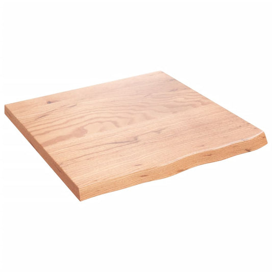 vidaXL Επιφ Τραπεζιού Αν Καφέ 60x60x(2-4)εκ. Επεξ. Μασίφ Ξύλο Δρυός
