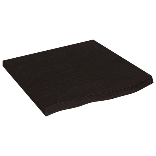 vidaXL Επιφάνεια Τραπεζιού Σκούρο Καφέ 60x60x(2-4)εκ Επεξ. Μασίφ Δρυς