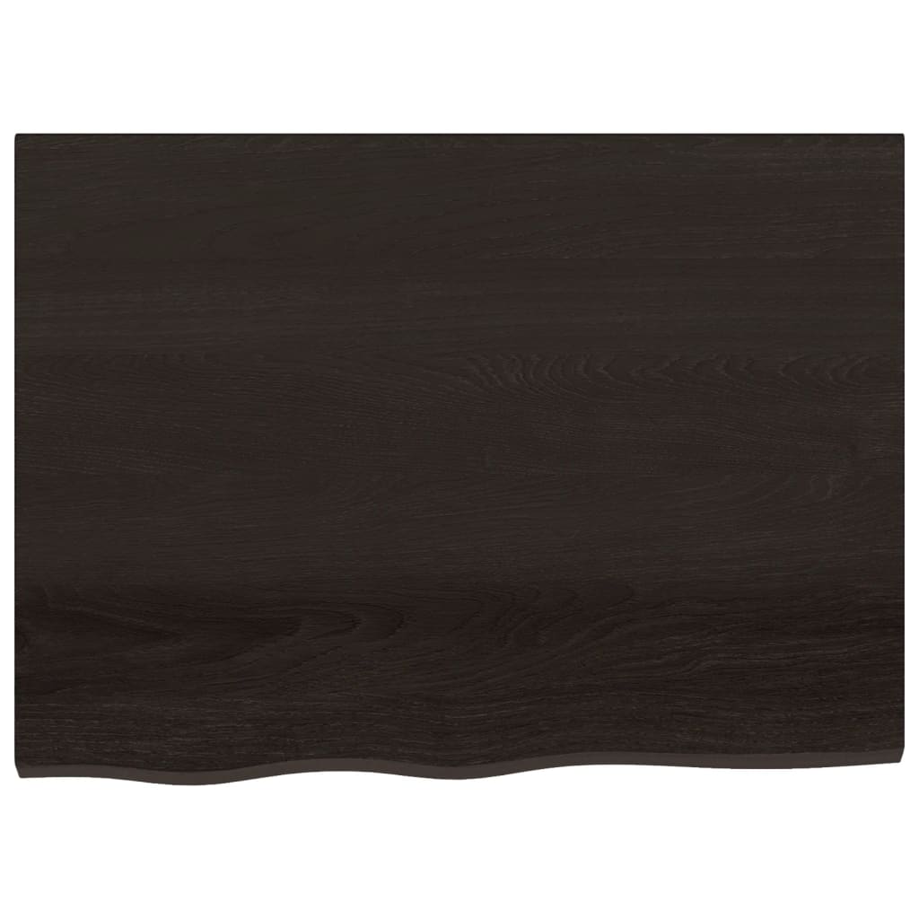 vidaXL Επιφάνεια Τραπεζιού Σκούρο Καφέ 80x60x(2-6) εκ Επεξ. Μασίφ Δρυς