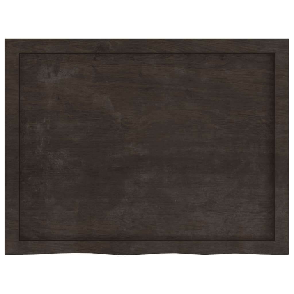 vidaXL Επιφάνεια Τραπεζιού Σκούρο Καφέ 80x60x(2-6) εκ Επεξ. Μασίφ Δρυς