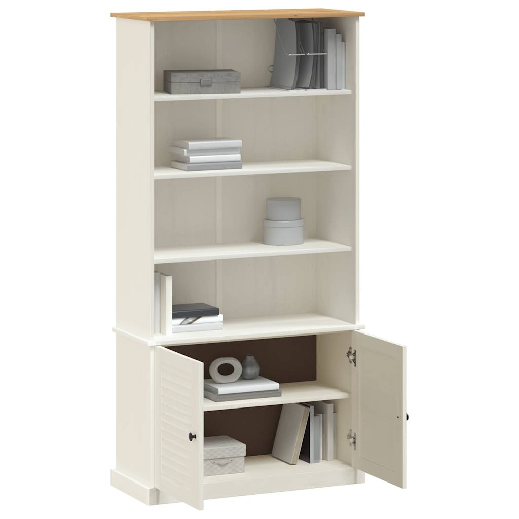 vidaXL Βιβλιοθήκη VIGO Λευκή 85 x 35 x 170 εκ. από Μασίφ Ξύλο Πεύκου