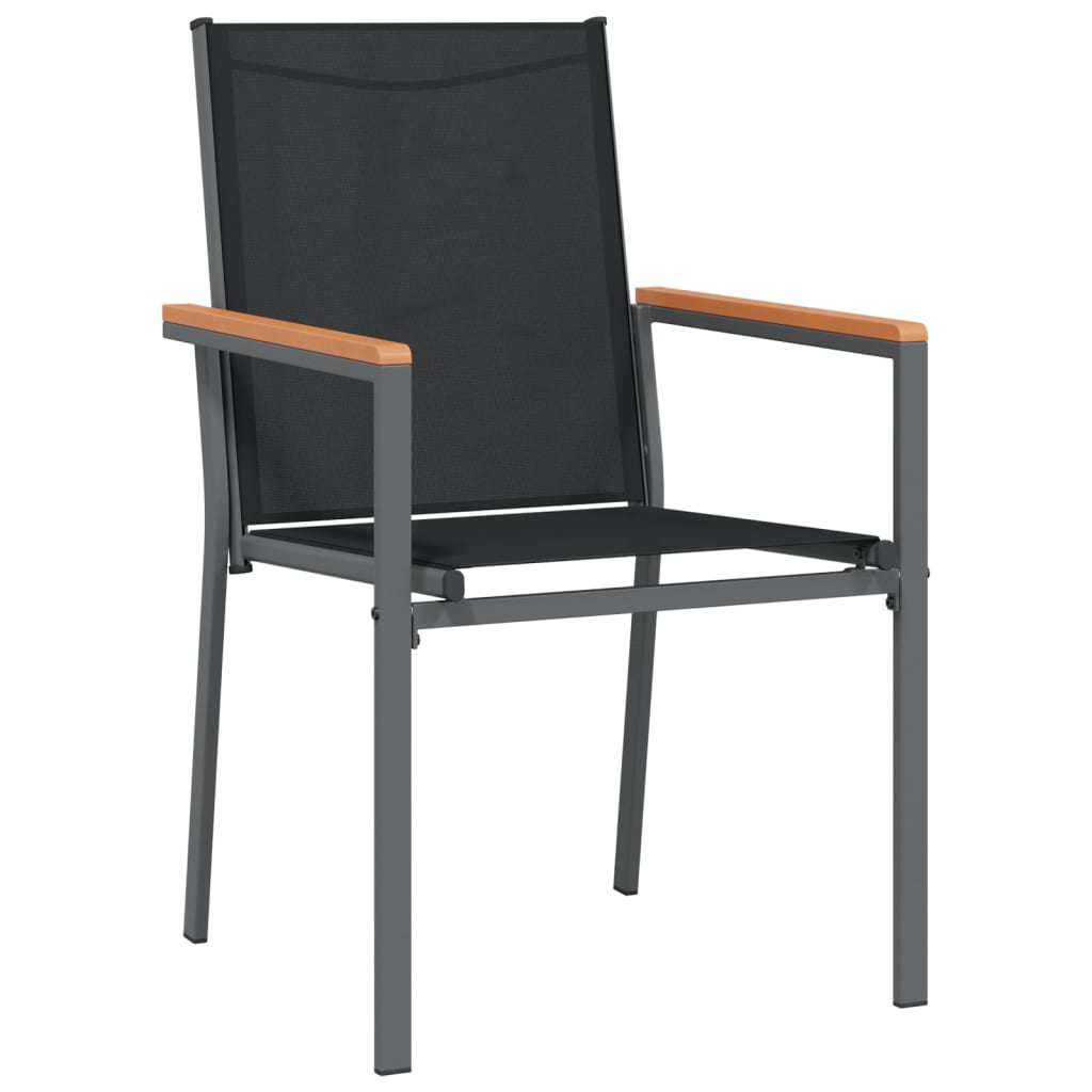 vidaXL Καρέκλες Κήπου 6 τεμ. Μαύρες 55x61,5x90 εκ από Textilene/Ατσάλι