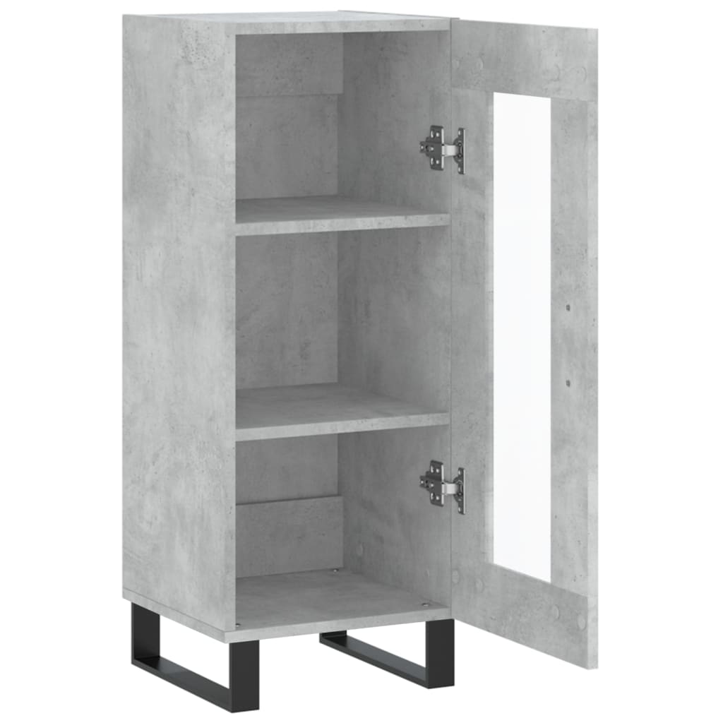 vidaXL Ντουλάπι Γκρι Σκυροδέματος 34,5x34x90 εκ. Επεξεργασμένο Ξύλο