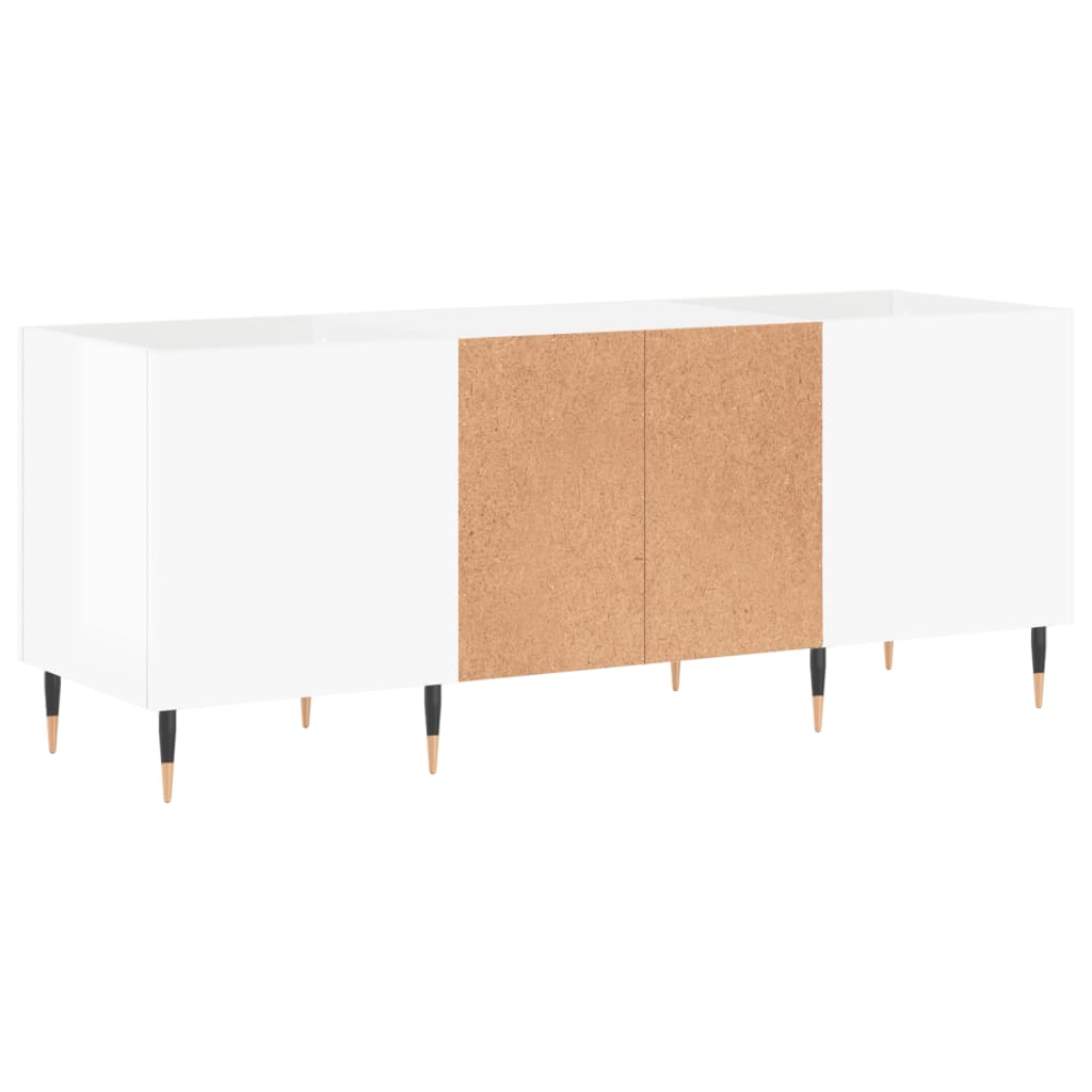 vidaXL Δισκοθήκη Γυαλιστερή Λευκή 121x38x48 εκ. από Επεξεργασμένο Ξύλο