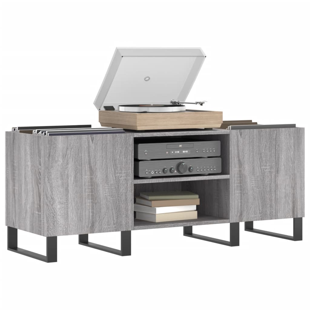 vidaXL Δισκοθήκη Γκρι Sonoma 121 x 38 x 48 εκ. από Επεξεργασμένο Ξύλο