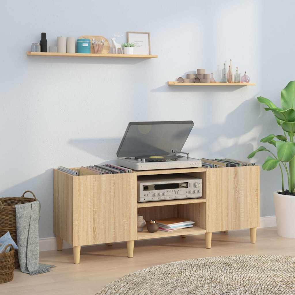 vidaXL Δισκοθήκη Sonoma Δρυς 121 x 38 x 48 εκ. από Επεξεργασμένο Ξύλο