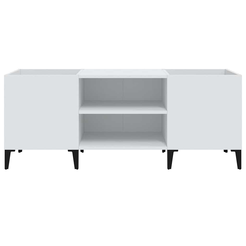 vidaXL Δισκοθήκη Λευκή 121 x 38 x 48 εκ. Επεξεργασμένο Ξύλο