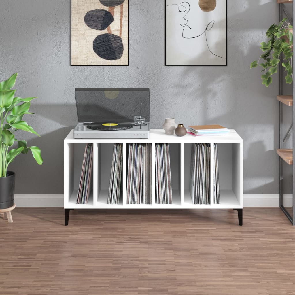 vidaXL Έπιπλο Δίσκων Λευκό 100 x 38 x 48 εκ. από Επεξεργασμένο Ξύλο