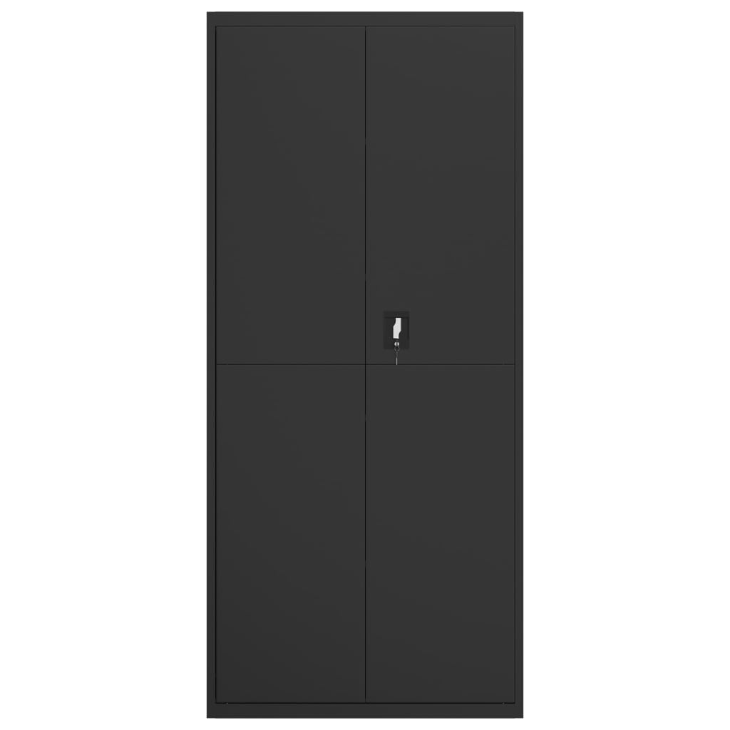 vidaXL Αρχειοθήκη Μαύρη 90 x 40 x 200 εκ. από Ατσάλι