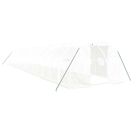 vidaXL Θερμοκήπιο Λευκό 48 μ² 16 x 3 x 2 μ. με Ατσάλινο Πλαίσιο