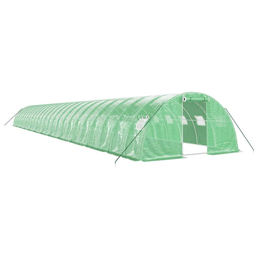 vidaXL Θερμοκήπιο Πράσινο 96 μ² 24 x 4 x 2 μ. με Ατσάλινο Πλαίσιο