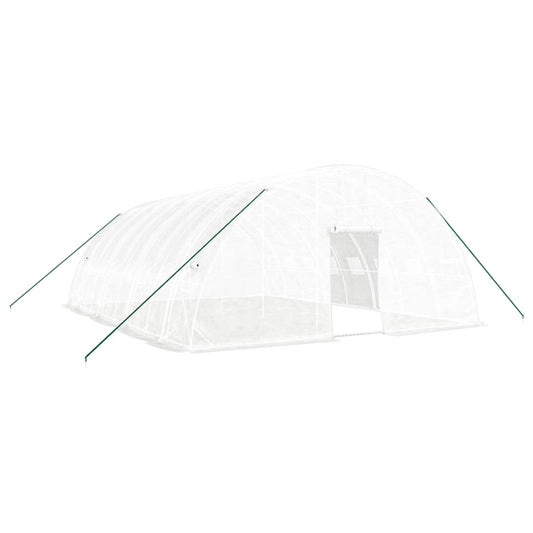 vidaXL Θερμοκήπιο με Ατσάλινο Πλαίσιο Λευκό 48 μ² 8 x 6 x 2,85 μ.