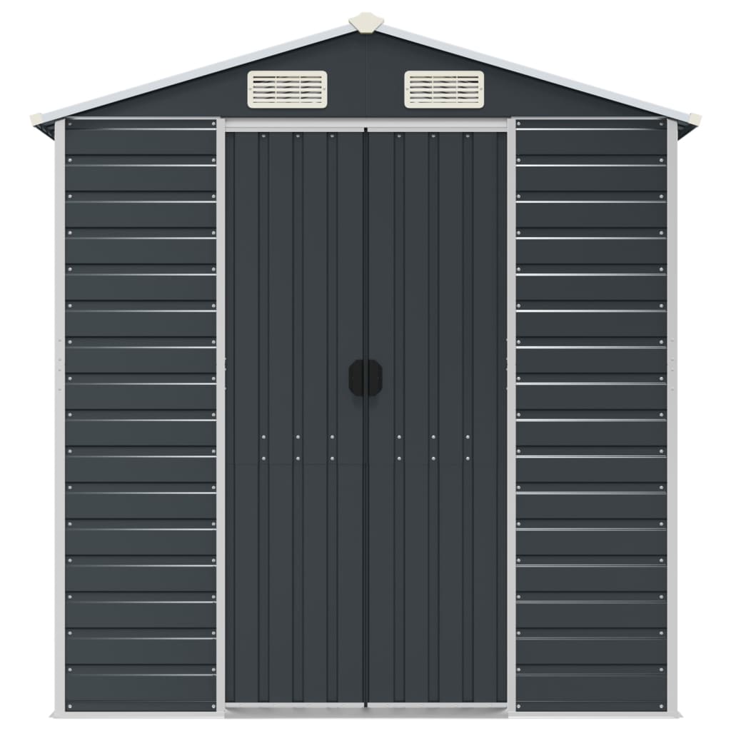 vidaXL Αποθήκη Κήπου Ανθρακί 191x300x198 εκ. Γαλβανισμένο Ατσάλι