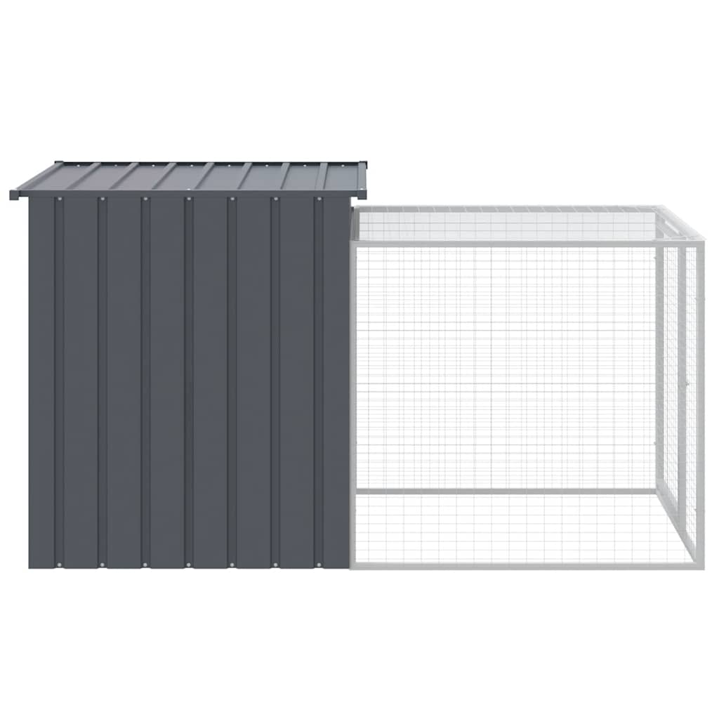 vidaXL Κλουβί για Κότες με Αυλή Ανθρακί 110x201x110 εκ Γαλβαν. Χάλυβας